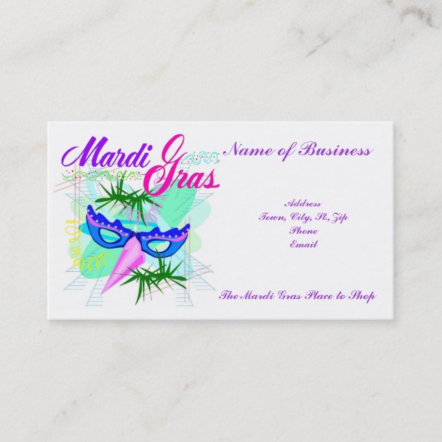 Business Card-For Mardi Gras Card (Front)