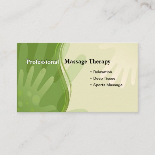 Business card for massage specialist