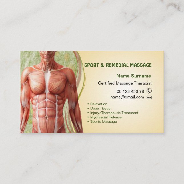 Business card  for Massage Therapist (Front)