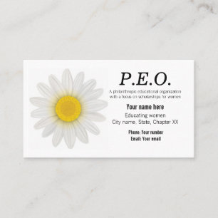 Business card for P.E.O. members