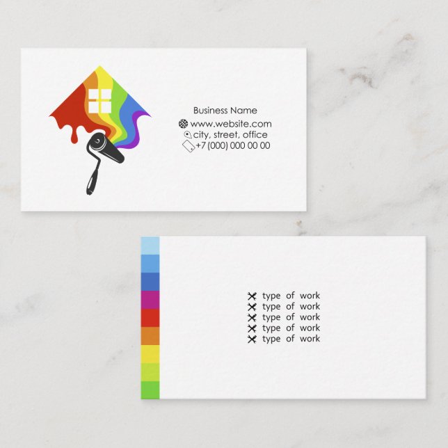 Business card for painter and paint job (Front/Back)