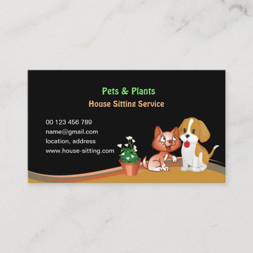 business card for Pet  Plants Sitting Service