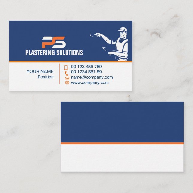 business card for plastering specialist (Front/Back)