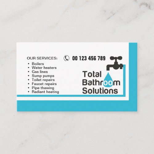 business card for plumber  handyman