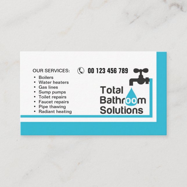 business card for plumber & handyman (Front)