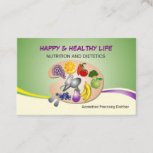 business card for Practiing Dietitian & nutrition