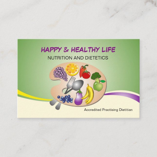 business card for Practiing Dietitian & nutrition (Front)