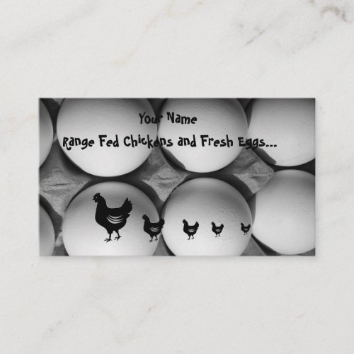 Business Card for Range Fed Chickens and Fresh Egg