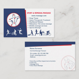 business card for SPORT & REMEDIAL MASSAGE