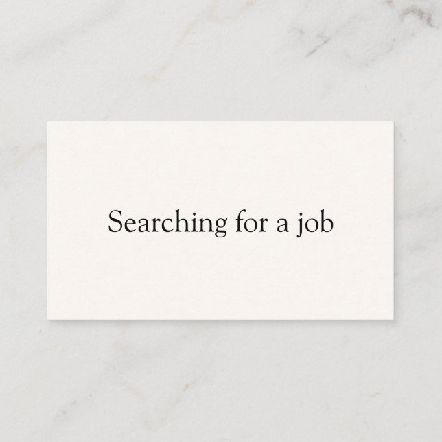 Business Card for Unemployed, Job Seeker (Back)