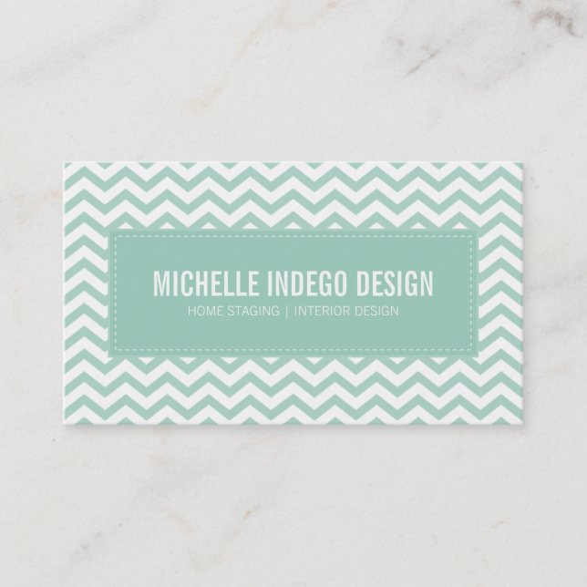 BUSINESS CARD fresh chevron pattern (Front)