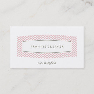 BUSINESS CARD fresh chevron patterned panel pink