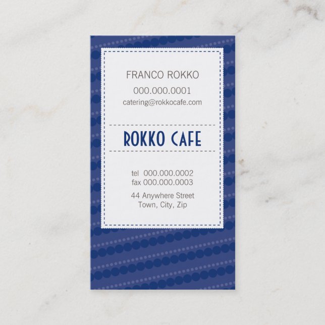 BUSINESS CARD :: funky menu 2 (Front)