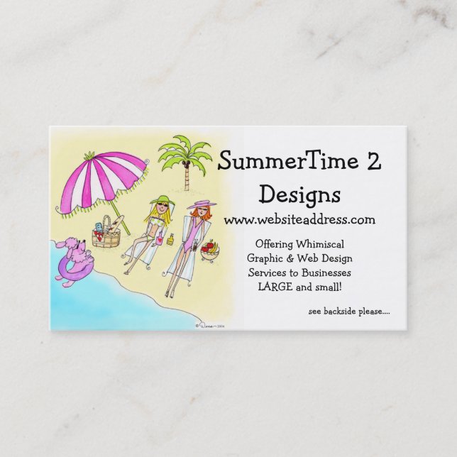 Business Card :: Girls at the Beach (Front)