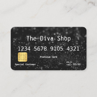 Business Card | Glitter Credit Card Black