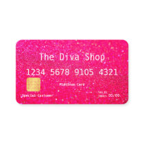 Business Card | Glitter Credit Card Pink Business Card | Glitter Credit Card Pink