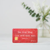 Business Card | Glitter Credit Card Red (Standing Front)