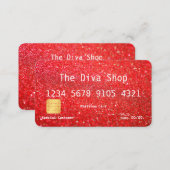 Business Card | Glitter Credit Card Red (Front/Back)