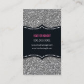 BUSINESS CARD glitzy glitter black silver pink (Back)
