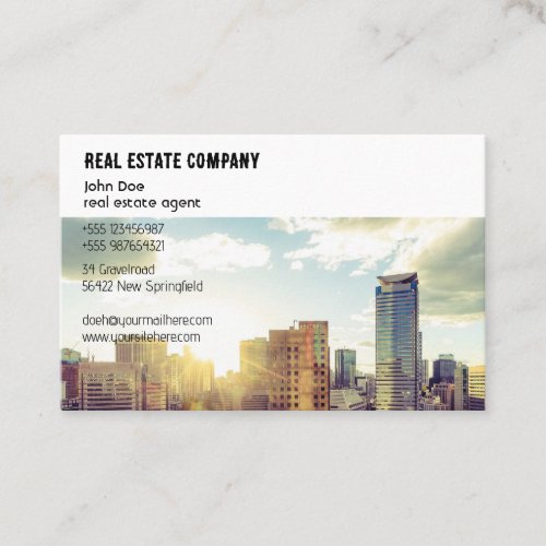 business card glossy modern skyline