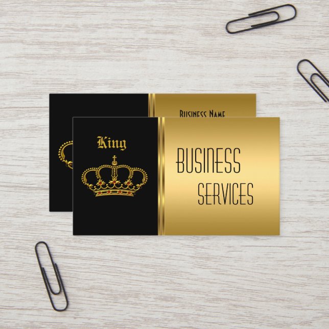 Business Card Gold Black Crown (Front/Back In Situ)