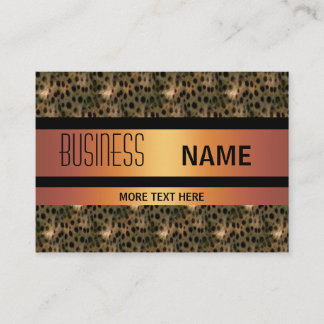Business Card Gold Black Leopard