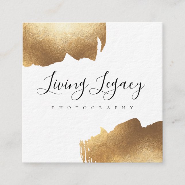 BUSINESS CARD | Gold Brush Minimalist (Front)