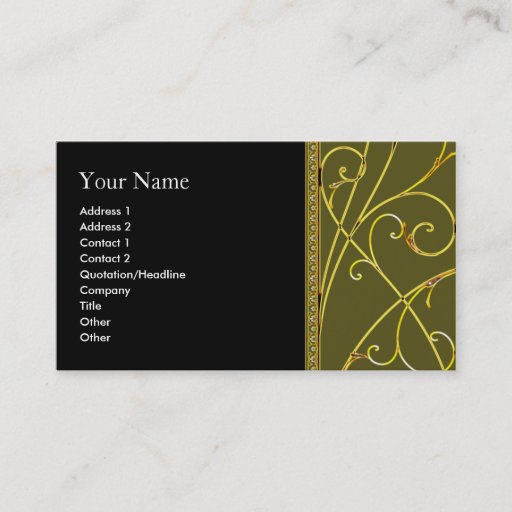Customizable business_card_gold_floral business cards