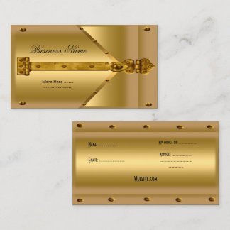 Business Card Gold Metal Look Hinge