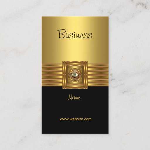 Customizable Business Card Gold on Gold Black