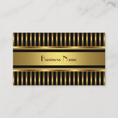Business Card Gold Stripes on Black