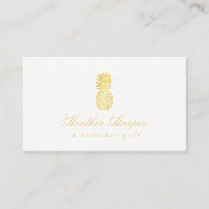 Business Card - Golden Foil Pineapple Script