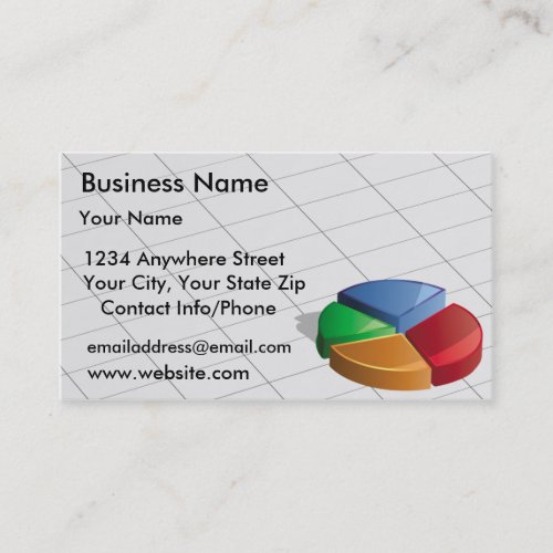 Business Card Green Pie Chart 2