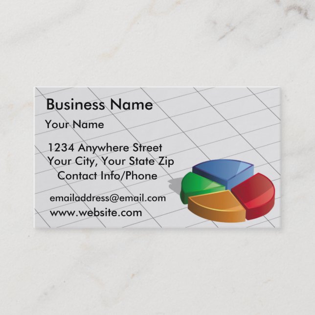 Business Card Green Pie Chart 2 (Front)