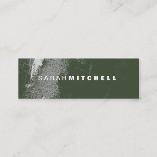 Business Card - Green &amp; White Grunge Monogram