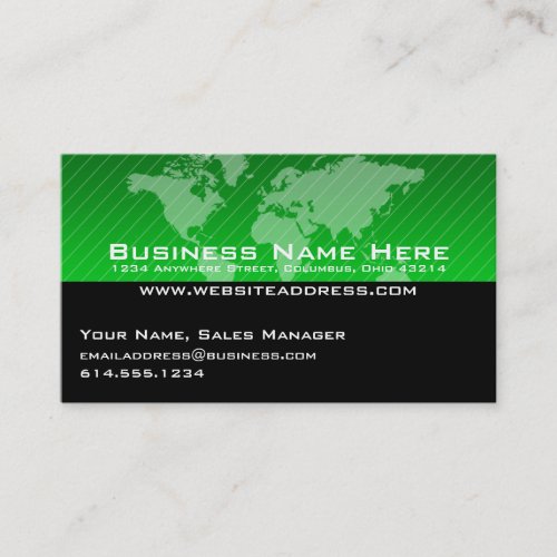 Business Card :: Green World Map Design 3