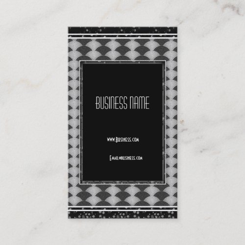 Business Card Grey Black Art Deco
