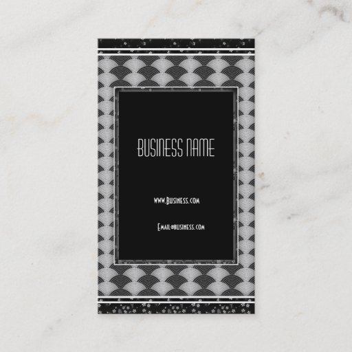 Customizable Business Card Grey Black Art Deco