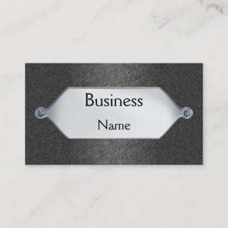 Business Card Grey Sandpaper Silver Metal Plaque