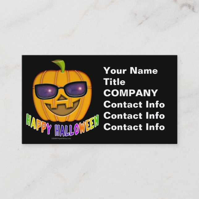 Business Card - Halloween Jack O Lantern Pumpkin (Front)