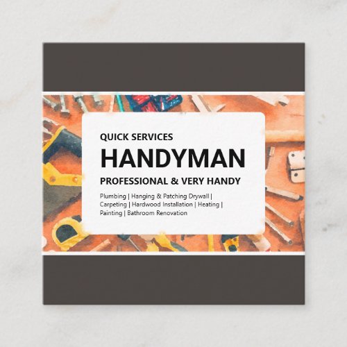 Business Card Handyman Services Square Business Card