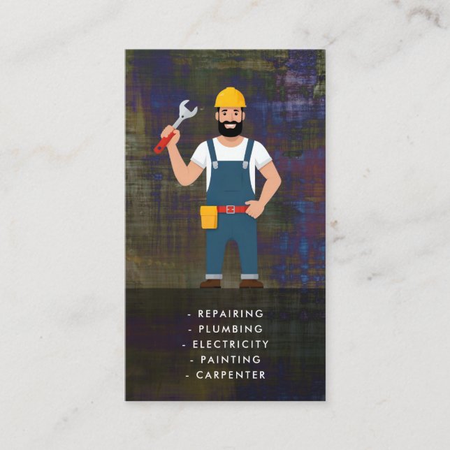 Business card handyman services with background (Front)