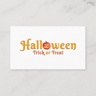 Business Card happy halloween trick or treat