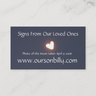 Business card heart shaped moon
