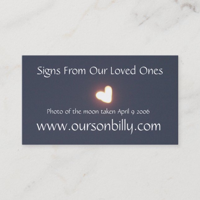 Business card heart shaped moon (Front)