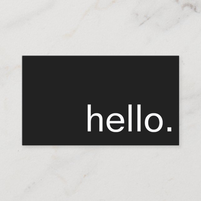 Business Card - hello. (Front)