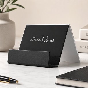 Business Card Holder Custom Black Desk Dispay