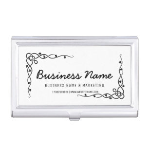 Business Card Holder Silver CORPORATE Custom Logo