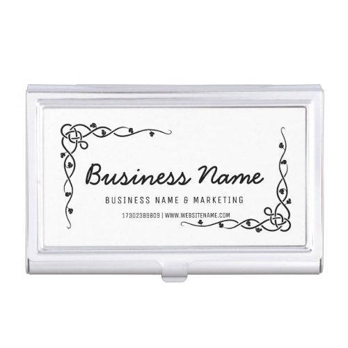 Business Card Holder Silver CORPORATE Custom Logo