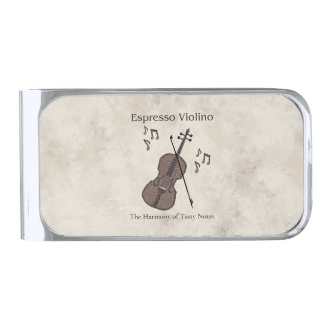 Business Card Holder Silver Finish Money Clip (Front)
